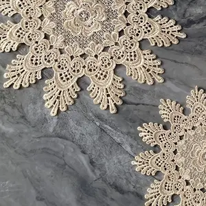 A Vintage Hollow-Out Placemat, Photography Prop, Lace Embroidered Crochet Table Mat, Tablecloth, Handcrafted Look, Exquisite Afternoon Tea Prop Mat