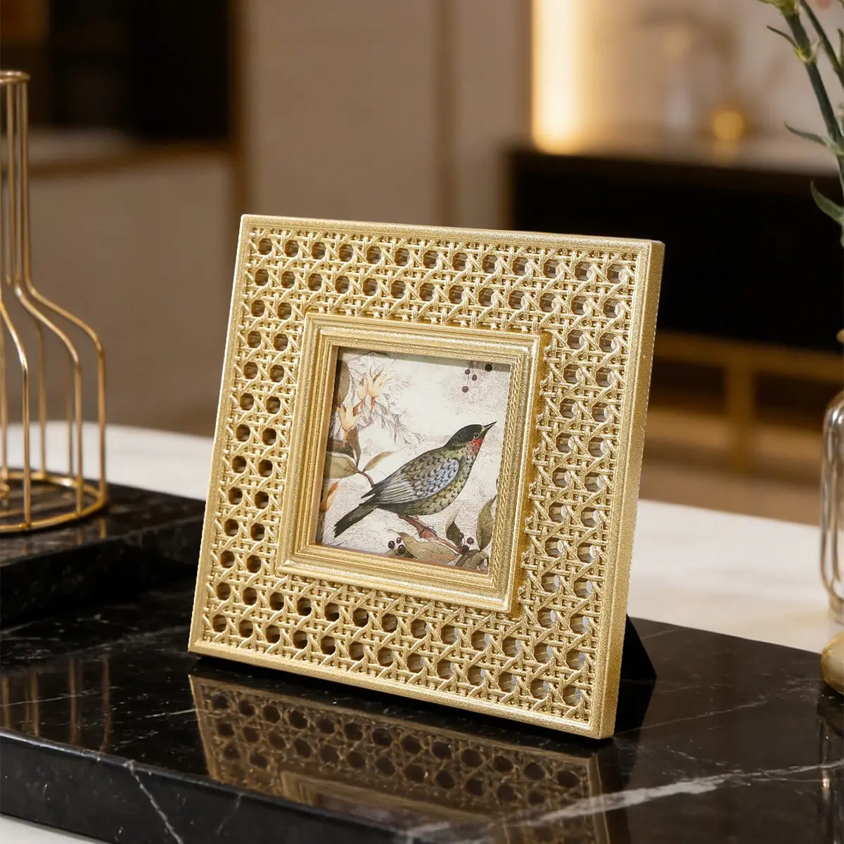 European Hollow Out Square Photo Frame, Square Picture Frame, Geometric Frame, Modern Home Decor, Wall Decoration, Room Display Stand, Photography Prop