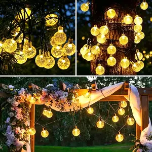 50 LED Solar String Lights, Waterproof Outdoor Garden Patio Lights, Weatherproof Energy-Saving Fairy Lights for Yard, Wedding, Party & Home Decoration