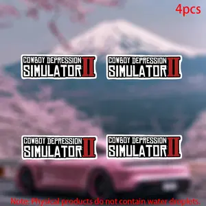 4pcs-RDR2 Cowboy Depression Sticker-car stickers for doors, windows, laptops, luggage, furniture and bumpers-durable adhesive vinyl material