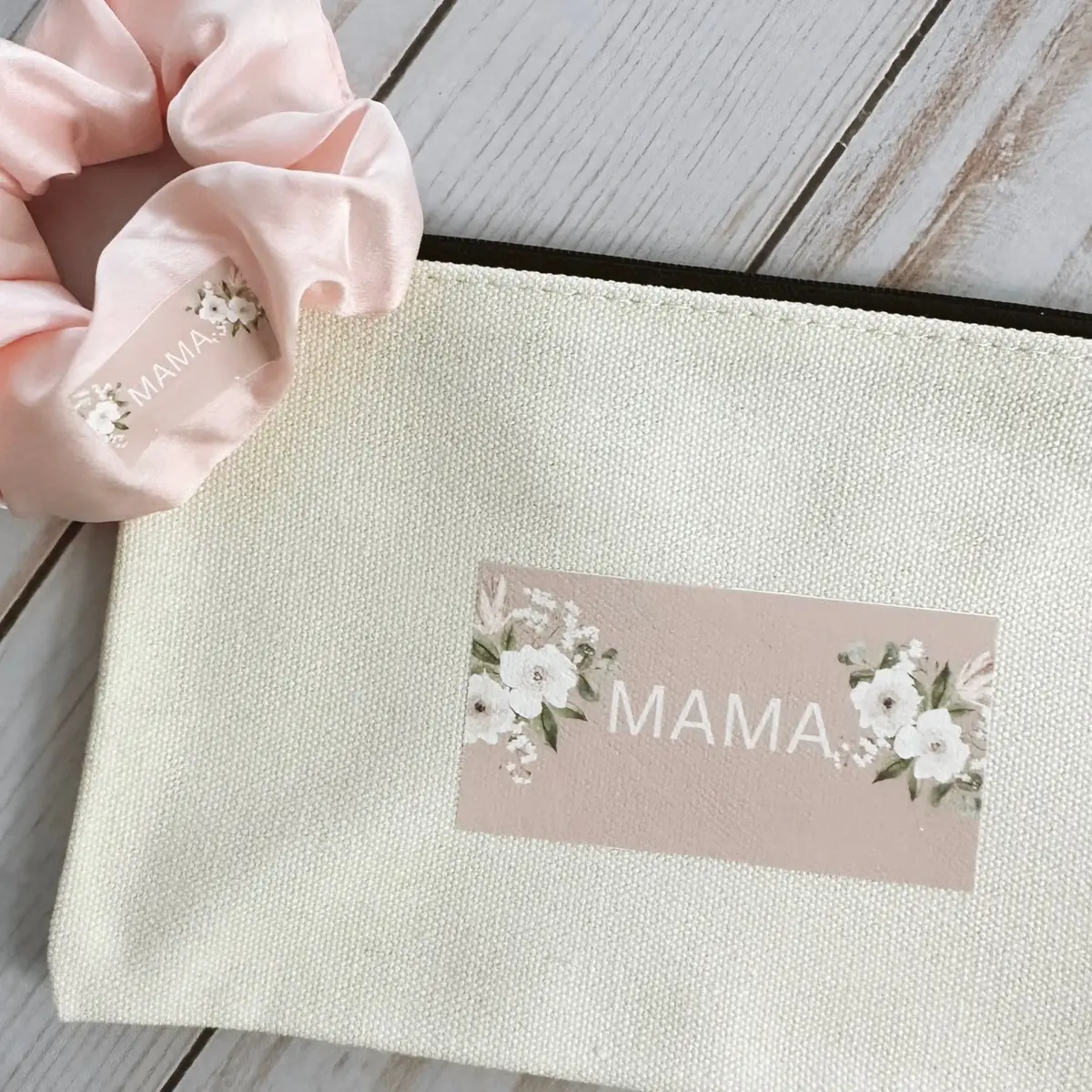 Mama bundle makeup bag and scrunchie