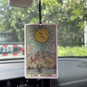Legend Tarot Moon Car Air Freshener, Long-Lasting Scented Paper Pendant, Aromatherapy Fragrance for Car Interior Decoration, Car Interior Diffusers