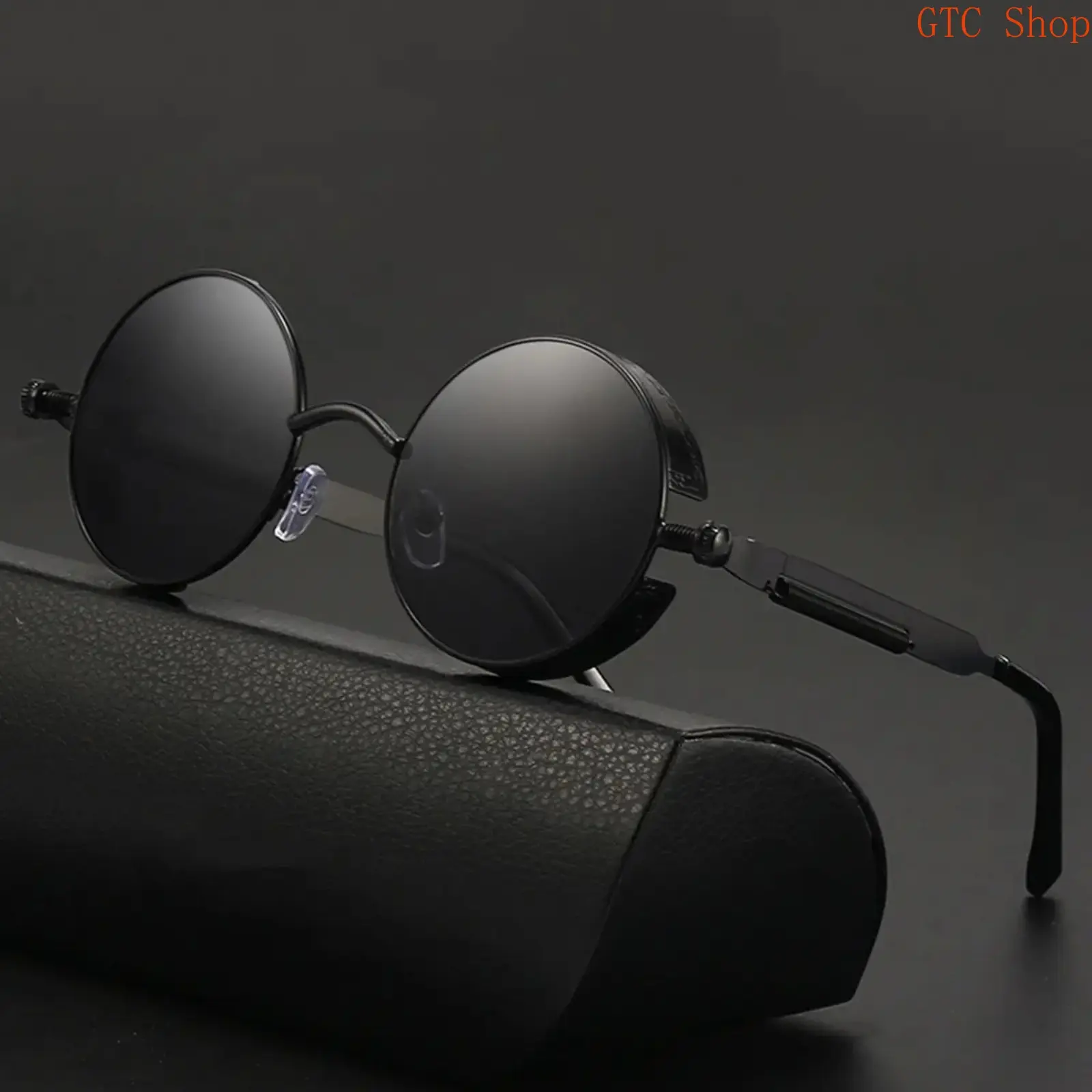 Unisex High Quality Lightweight Durable Full Rim Plastic Retro Punk Round Sunglasses - Gothic Reflective Shades with Side Shield Detail, UV400 UV-Protection Lens, Trendy Streetwear Outdoor Sports Eyewear