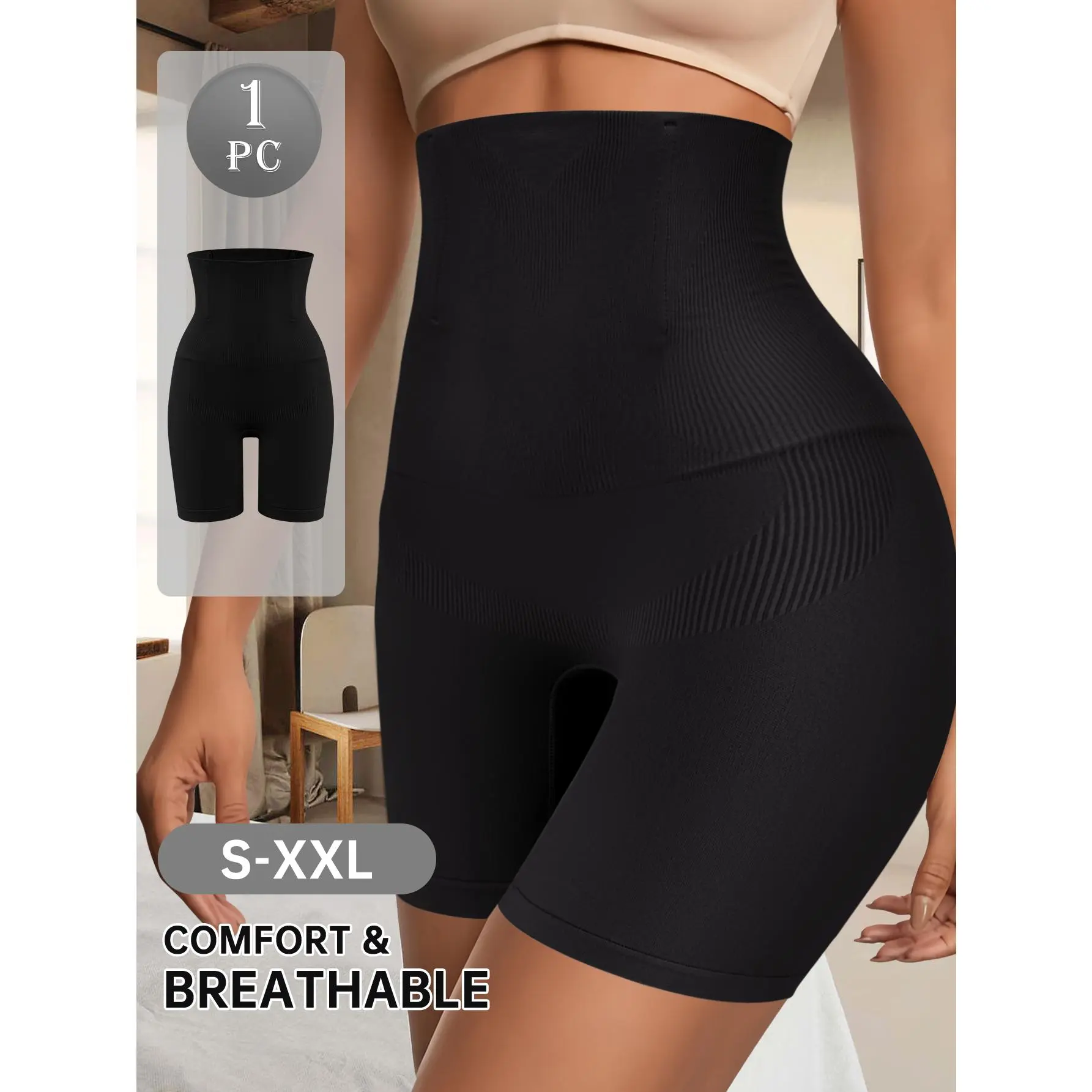 QUASTI Women's High Waist Shapewear Shorts, Seamless Tummy Control & Hip-Lifting Shorts, Soft Breathable Invisible Body Shaper, Slimming Waist Trainer for Daily Wear, Sports & Office, Comfortable Lightweight & Full Coverage Shorts summerwins