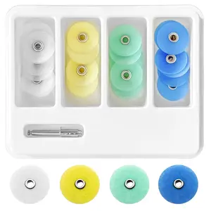 40 Piece 14mm Dental Polishing Discs Assorted Kit, Dental Polisher Supplies with Mandrel Stem for Material Tools, Professional Dental Accessories for Polishing and Contouring