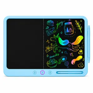 HKOJP 19" Blue Dual-Screen Digital LCD Writing Tablet - Multifunction Graphics Tablet, ADHD Sensory Toy for Quiet Time Focus, Split-Control Erase Board
