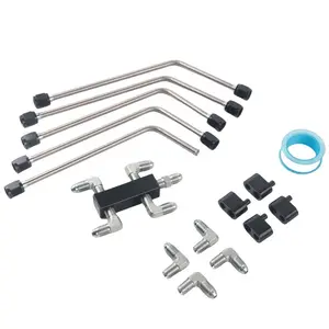 LS Coolant Crossover Steam Vent Kit Stainless Steel 4 Corner Complete Steam Port Kit Complete Coolant Crossover Steam Vent Kit Fits for LS1 LS2 LS3 LS6 LS7 LSX Engines