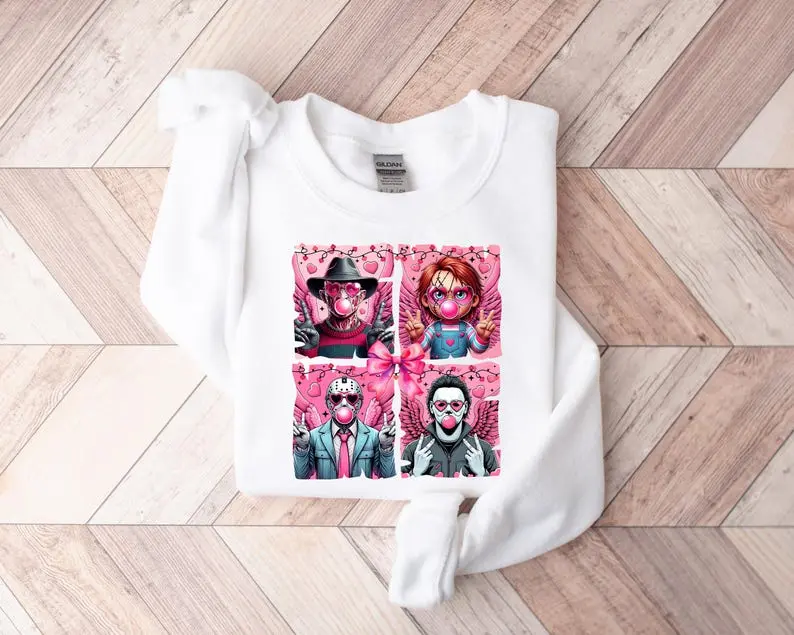 Horror Valentine Sweatshirt, Valentine's Day Shirts, Trendy Valentine Shirt, Valentine's Day Gift, Gift for Her, Funny Valentines Day Hoodie