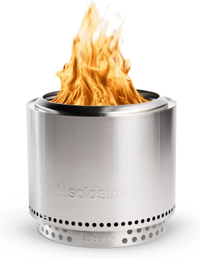 Solo Stove Smokeless Fire Pit with Stand – Portable Stainless Steel Wood-Burning Outdoor Fireplace with Removable Ash Pan