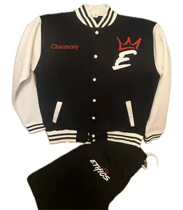 Name Customizable  Navy and Cream Varsity Sweatsuit Jacket Sweat Pants