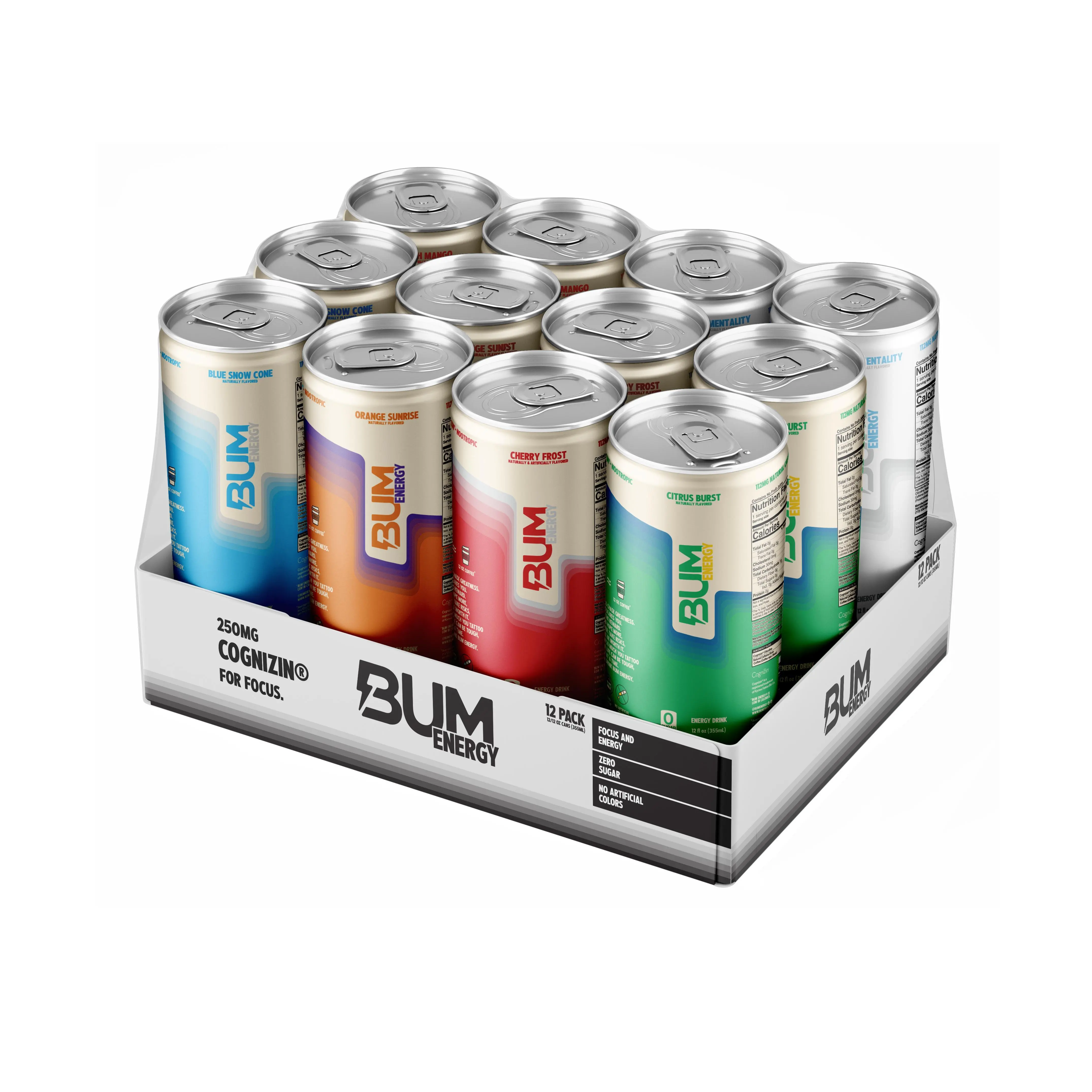 BUM Energy Drink – Sugar Free Energy Drink with Natural Caffeine & Cognizin for Energy & Focus – Clean Energy Beverage – 12 oz Cans (12 Pack) BUM Energy Drink – Sugar Free Energy Drink with Natural Caffeine & Cognizin for Energy & Focus – Clean Energy Beverage – 12 oz Cans (12 Pack)