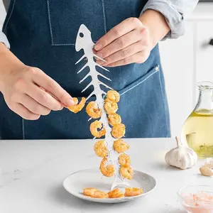 Stainless steel fish bone barbecue fork and bottle opener, multi-functional creative barbecue tool