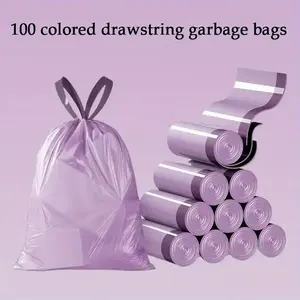 Portable Drawstring Scented Trash Bags Roll, 100 Count Home Use, Practical Party Waste Bags, Ca Prop 65 Compliant, Plastic Bags