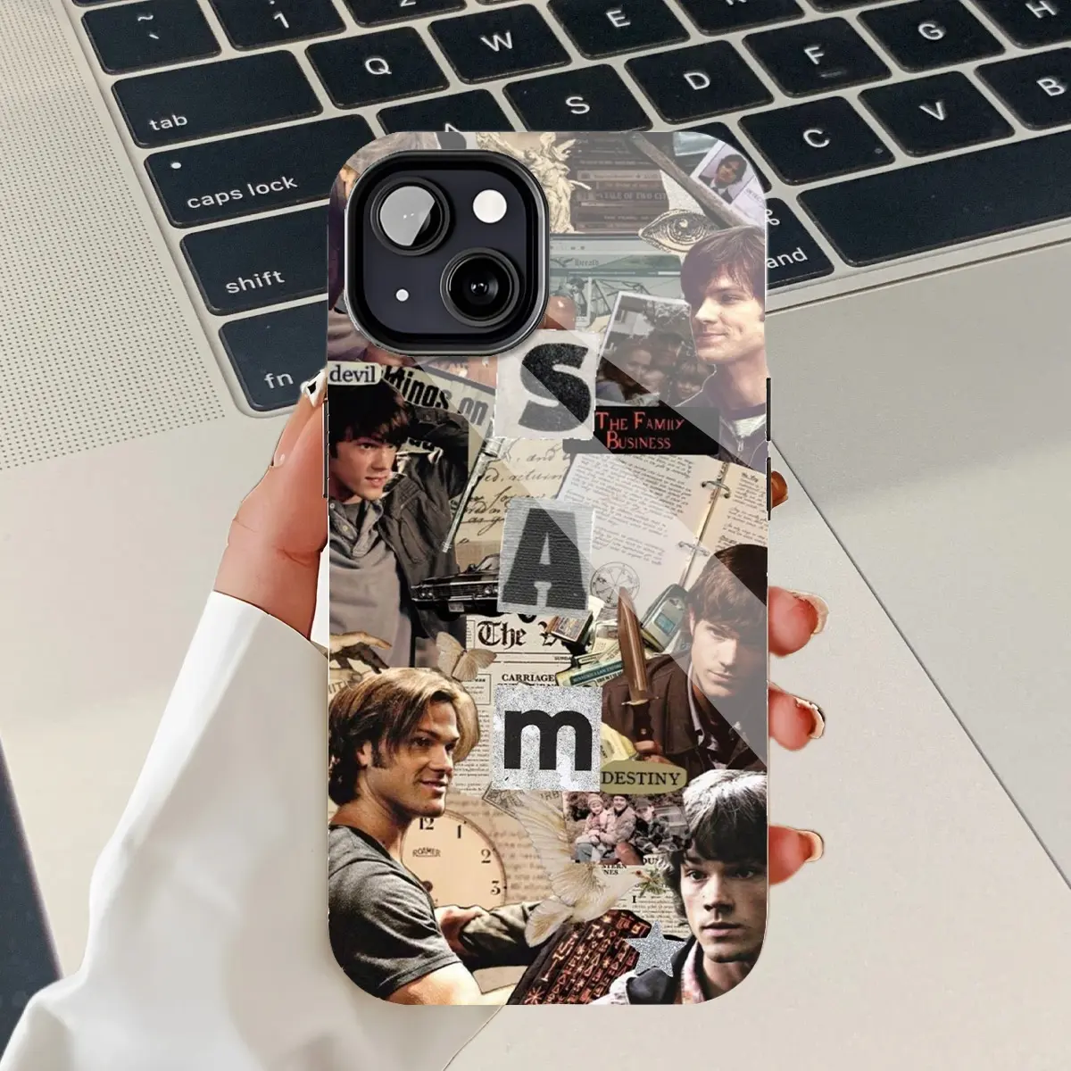 Supernatural Sam Dean Brothers Collage Mobile iPhone Case. PBT+TPU Rugged Dual-Shell Phone Cover, Works with iPhone 16/15/14/13/12/11 Pro Max/Plus