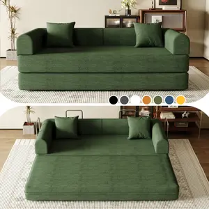 Sofa Bed 79/59/53/32 “ Foldable Deep-Seat Plush Modular boneless Sofa Single Seat No Assembly Required Suitable for Living room/Bedroom/Apartment 03GR