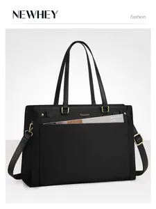 Laptop Bags for Women 15.6 Inch PU Leather Work Tote Bag, Waterproof Computer Bag, Professional Briefcase, Stylish & Durable Design
