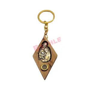 Holy Family Picture Olive Wood Keychain With Incense Made In The Holy Land Bethlehem