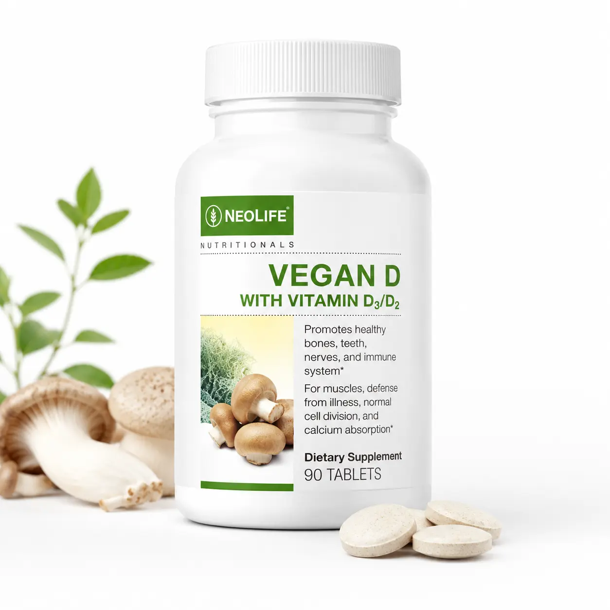 NeoLife Vegan D Vitamin D3 D2 Tablets | 1000 IU | 90 Tablets