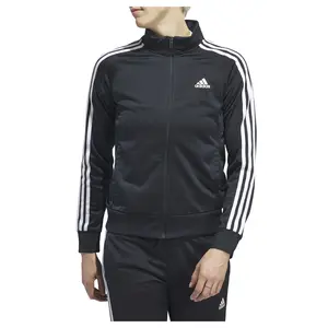 adidas Womens Primegreen Essentials Warm-Up 3-Stripes Training Athletic Outerwear Casual - Black