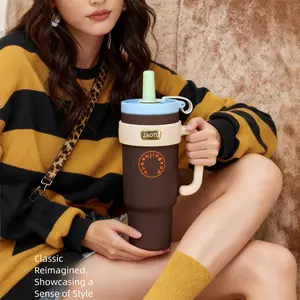 Viral Big-Handle Insulated Mug | Cute Large-Capacity Tumbler | Ideal Gift for Ladies