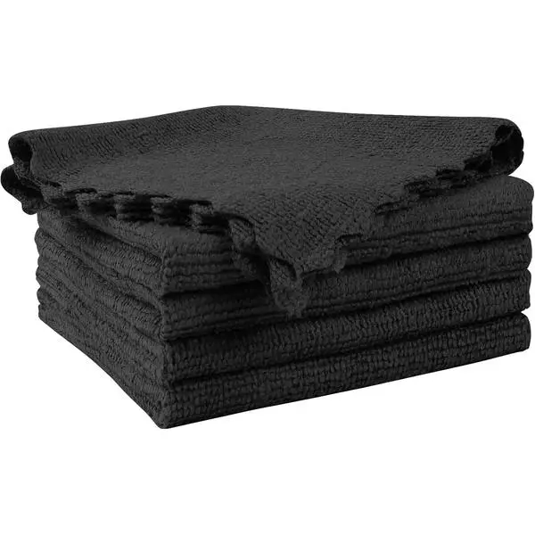 Orighty Microfiber Cleaning Cloth, 5 Pack Highly Absorbent Cleaning Rags, Household Cleaning Supplies, Reusable Lint Free Cloths Microfiber Rag for House, Kitchen, Car Care, 12x11 inch, Black