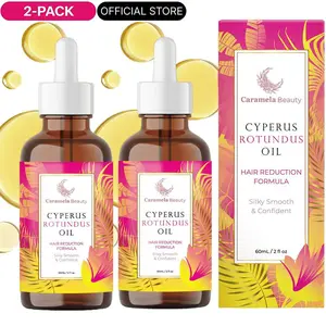 【1 Pack of 2】Caramela Beauty Cyperus Rotundus Oil - 60ml Natural Cyperus Rotundus Oil For Hair Removal, Moisturizing & Soothing Cyperus Oil For Reducing Body Hair Growth, Hair Removal Oil Ideal for All Skin Types
