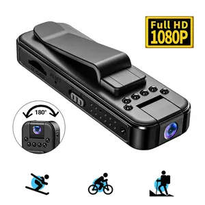 1080P Wearable Action Camera, Portable Clip‑on Design, 180° Rotatable Lens, IR Night Vision, Motion Detection, Loop Recording, Hands‑Free Camera for Outdoor Sports, Cycling, Hiking, Skiing, Security