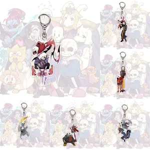 Hot Anime Game Undertale Sans Papyrus Keychain Men Women Acrylic Mobile Phone Bag Pendant Pendant Party Kids Gift Jewelry Toys