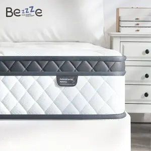 Bezzze Queen Hybrid Mattress in a Box 3-in-1 Comfort Memory Foam Supportive Coils for Zero Motion Transfer Back Lumbar Support Medium Firm Soft Multiple Sizes Twin Full Queen Pressure Relief Traditional Coil Mattress