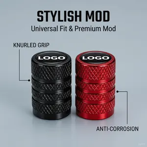 5 Pack Knurled Aluminum Tire Valve Stem Caps Universal Anti-Rust Leakproof Wheel Air Dust Covers Lossless Install No Tools Seconds Upgrade High-End Look Fit Car Truck SUV ATV Motorcycle Bike Toyota Honda BMW Chevy Patriotic Auto Exterior Mod Accessories
