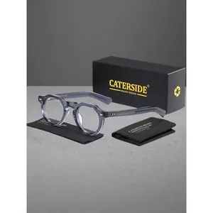 Unisex  Thick Trendy Casual Frames Glasses, Retro Round Lens, Casual Style, All Seasons, Outdoor Sports Travel Music Festival Wedding Street Photography Decor