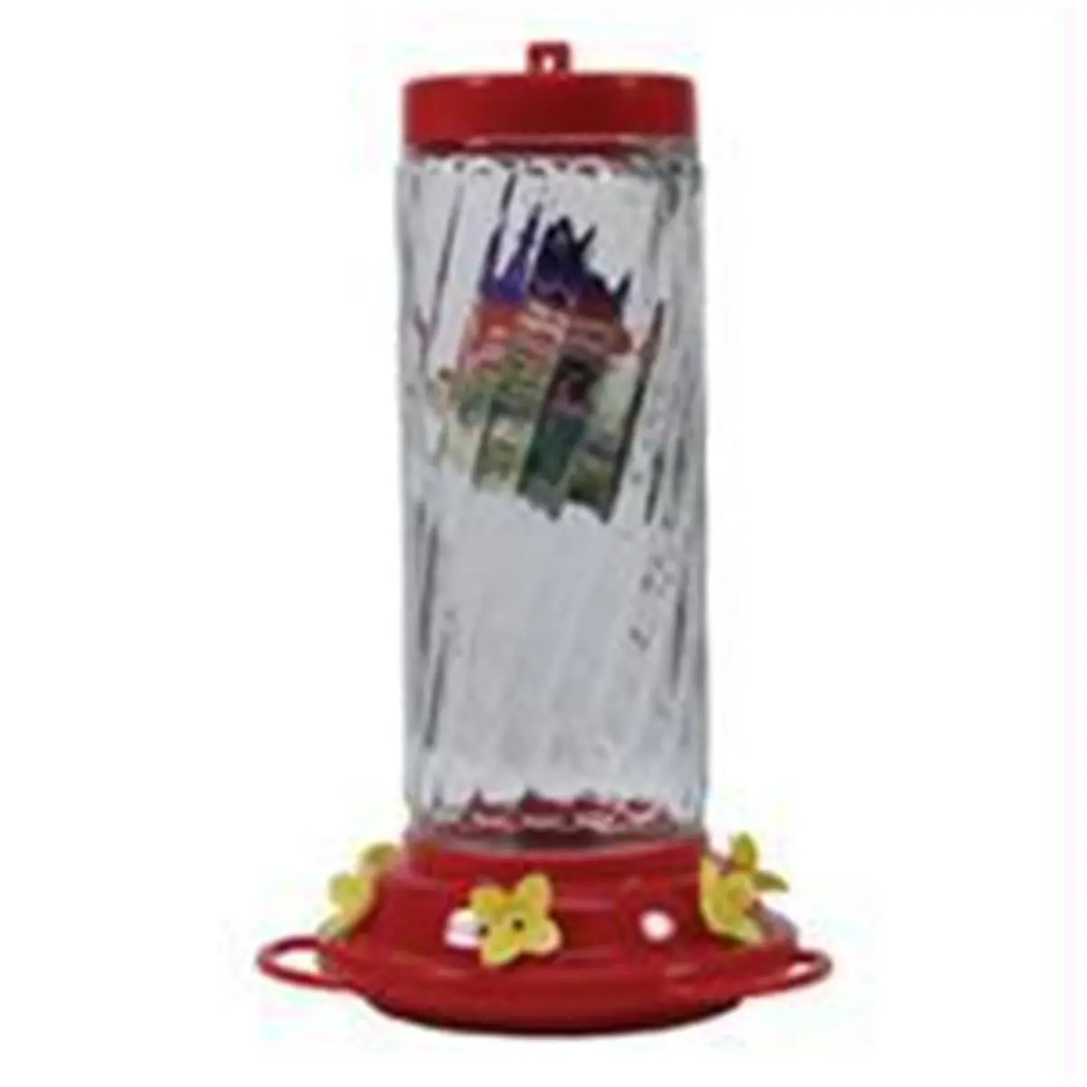 Audubon-woodlink-Audubon Glass Swirl Hummingbird Feeder- Red-clear 30 Ounce, Hummingbird Specific