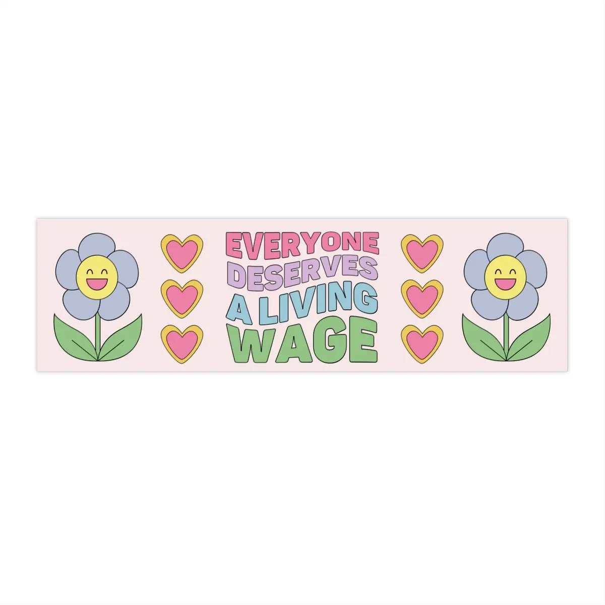 Leftist Bumper Sticker: Everyone Deserves a Living Wage | Retro Aesthetic Socialist Sticker, Capitalism Kills, Colorful Equal Pay Sticker Decor Decorative Waterproof Vinyl