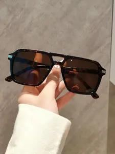 Women's Fashionable Tortoiseshell Pattern Sunglasses, Trendy Casual Sunglasses for Everyday Use, Fashion Accessories for Outdoor Activities, Trendy Beach Eyewear