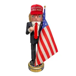Kurt Adler Wooden Nutcracker, President Donald Trump, 16in