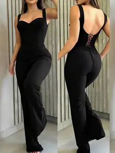 Sexy Backless Strap Skinny Elegant Straight-Leg Jumpsuit For Women