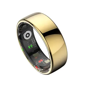 Fitness Rechargeable Smart Ring Health Monitoring Skin Temperature Touch Functions for Music & Short Videos Pedometer Wearable Portable Trackers 5ATM Waterproof Calories Burned Sleep Quality Stress Cycle Reminder Insights Wireless Portable
