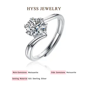 [21] HYSS TWISTED ARM SNOWFLAKE – Moissanite Ring | 925 Sterling Silver for Women Weddings | Anniversaries | Birthdays | Engagement
