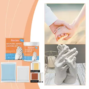 Hand Casting Kit - DIY 3D Hand Mold forValentine's/Anniversary Gifts & Keepsakes, UV ResistantResin Vase, Polyester Fabric, Clear Mini Ramo Buchon