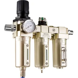 VEVOR Air Compressor Filter Regulator, 3/4 NPT 4-Stage 5m 0.3m 0.1m 0.1m Air Drying System with Micron Filters Double Desiccant Dryer, Auto Drain Air Compressor Water Separator 175PSI MaxVEVOR Super Brand Day