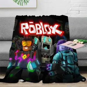 ROBLOX Creative Cute Flannel Blanket Thickened Cover Soft Warm Skin Friendly Blanket Family Sofa Blanket Flannel Cozy Blankets