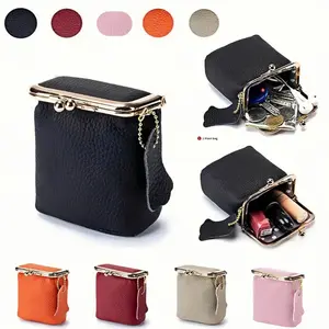 Small Vintage Coin Purse, Mini Portable Lipstick Holder, Earphone Storage Bag, Casual Leather Wallet for Daily Use, Vintage Style Wallet