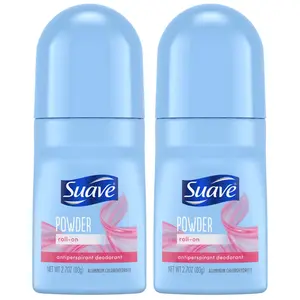 Suave Roll-On Deodorant for Women, Powder Fresh Scent, 2-Pack – Antiperspirant Deodorant with 24H Sweat & Odor Protection, 2.7 Oz Ea