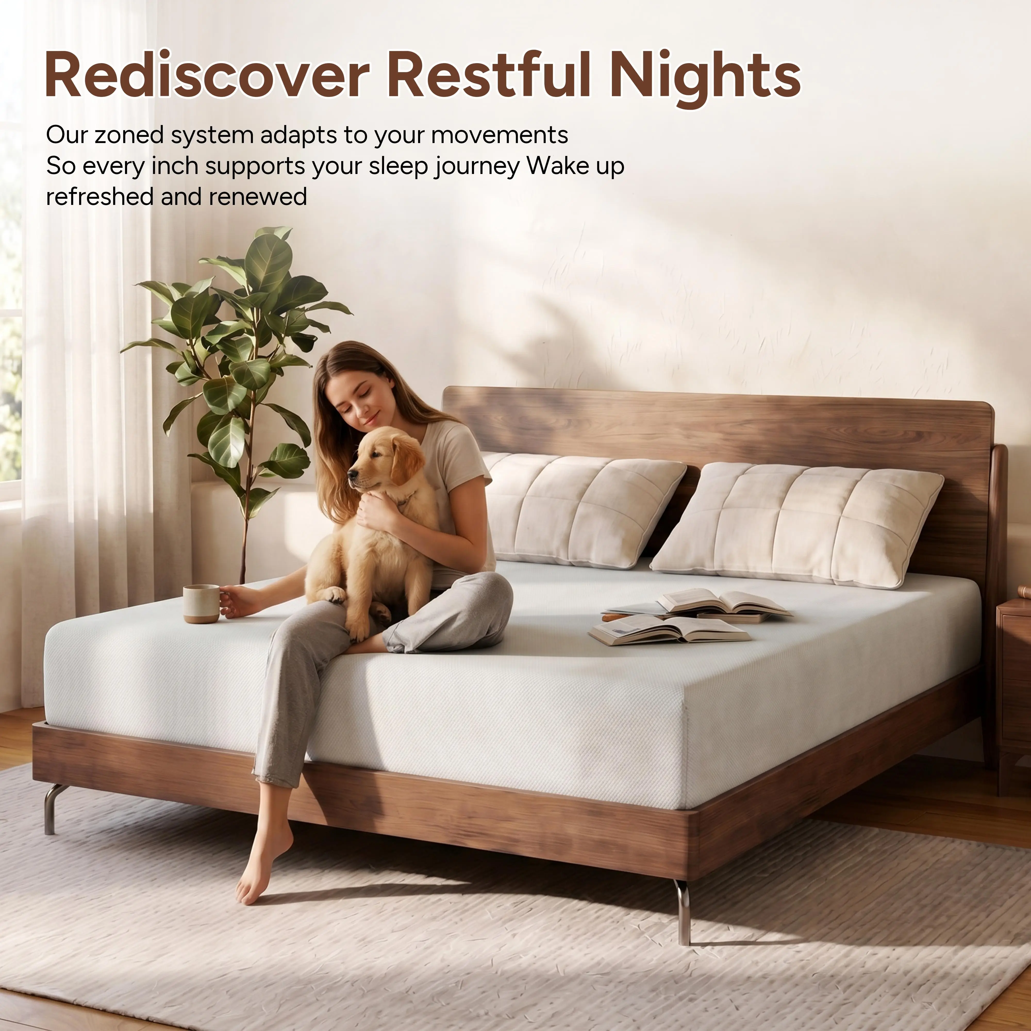 Fiberglass-Free Full/Queen/King Medium Gel Memory Foam Mattress -6/10 Inch-Perfect Balance of Softness & Firmness: High-Quality Mattress for All Sleepers & Body Alignment-Motion Isolation Mattress,SummerVibes