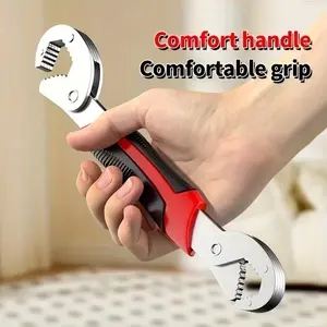 Heavy-duty Multi-functional Double-ended Pipe Wrench Tool with Large Opening & Anti-slip Handle for DIY Electricians Motorcycles Bicycles Home Maintenance Comfortable Grip