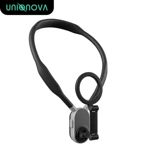 UNIQNOVA Magnetic Neck Mount for Smartphones Neck Cell Phone Holder POV/Vlog Selfie Mount Hand Free Chest Stand Video Recording for iPhone Android