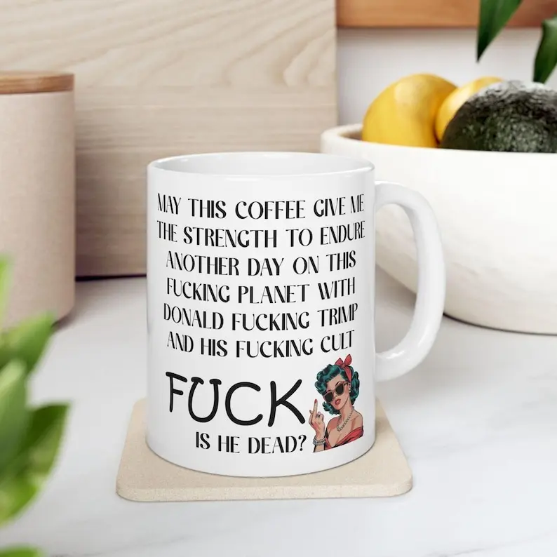 [Sale off up to 65%] Funny Anti Trump Mug, Liberal Leftist Mug, Pro Choice Feminist, Antifascist Democrat, Fuck Donald Trump, F*ck Trump Sign, Fdt