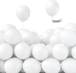 PartyWoo White Balloons 100pcs 5 Inch Matte Latex Balloons for Wedding Bridal Graduation Engagement Baby Shower Gender Reveal Easter Anniversary Birthday Tea Party Decorations White-Y13
