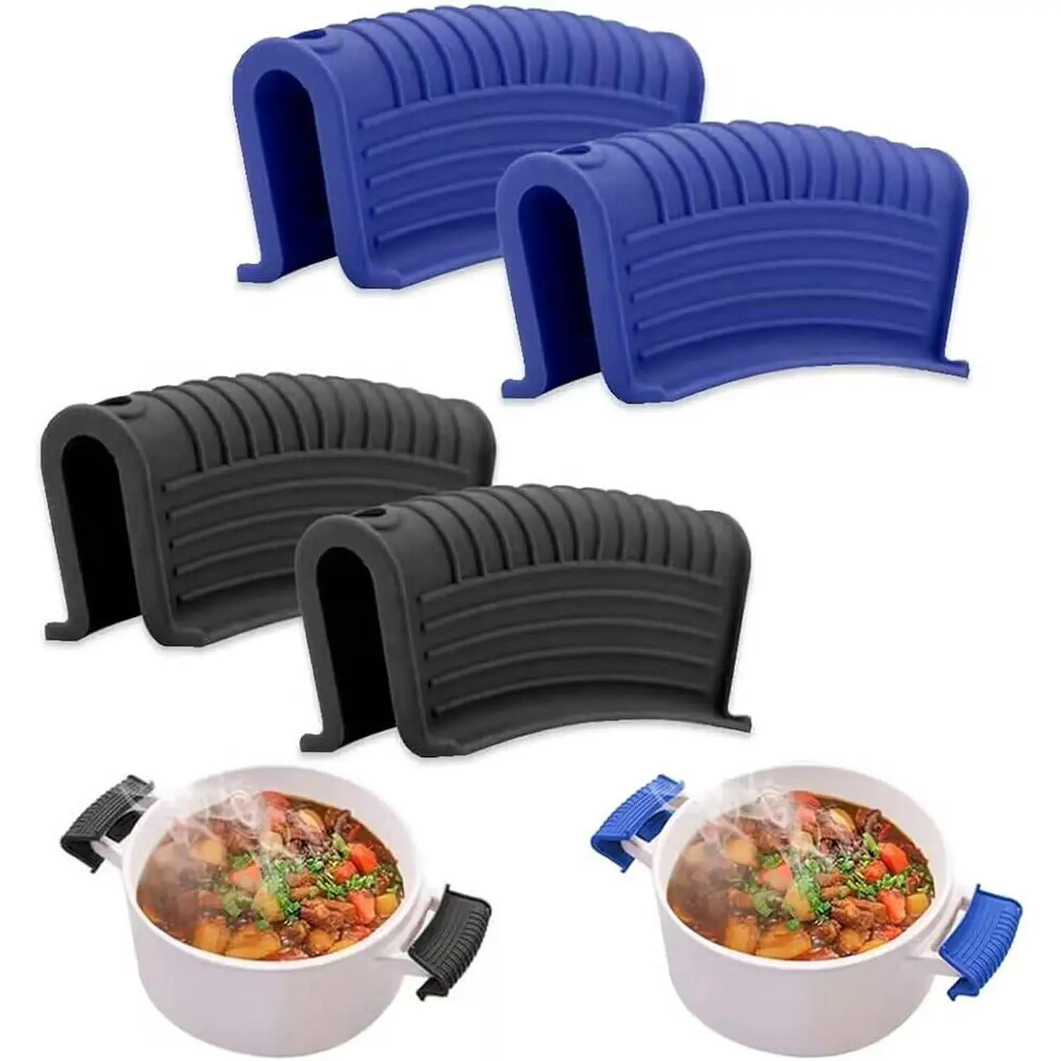 2 Pairs  Pot Handle Holders,Hot Skillet Handle Covers,Anti-Slip  Cast Iron Pans Handles,Pan  Dutch Ovens Baking Sheets Casserole Cookware