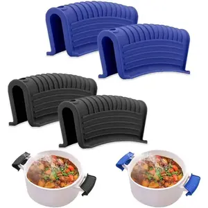 2 Pairs  Pot Handle Holders,Hot Skillet Handle Covers,Anti-Slip  Cast Iron Pans Handles,Pan  Dutch Ovens Baking Sheets Casserole Cookware